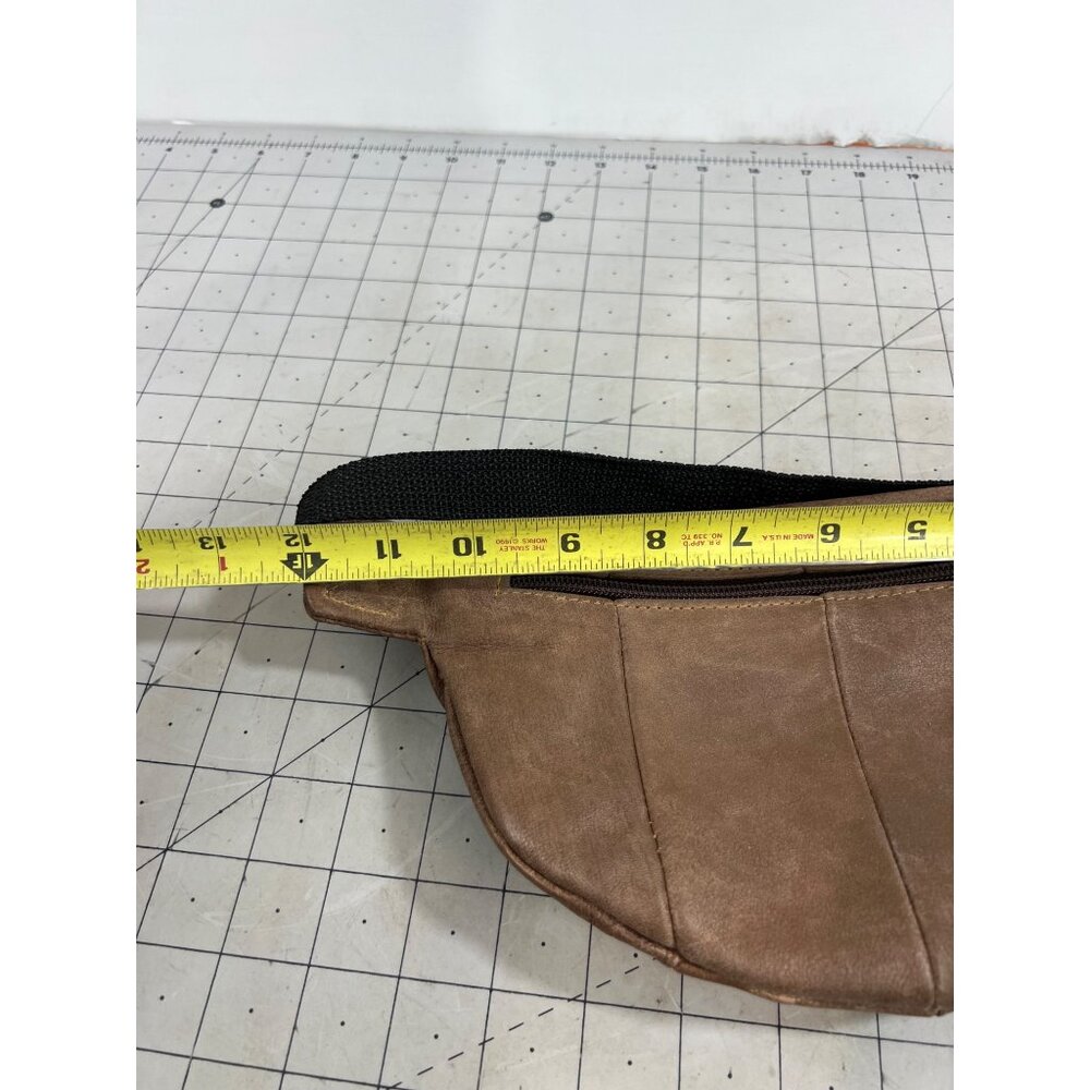 Vintage Brown Genuine Leather Fanny Pack Adjustable Strap Multiple Pockets - Picture 10 of 10